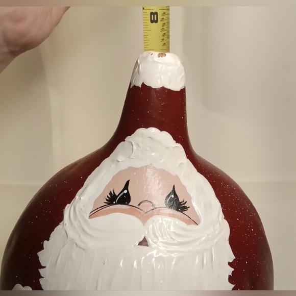 Vintage Hand Painted Gourd Santa Claus Christmas Decor Folk Art Primitive 7.5" - Picture 7 of 7